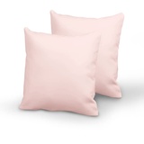 Pizuna Luxuriöser Soft-Satin 2er Pack Kissenbezug 80x80 cm Licht Rosa, 400 Fadenzahl Baumwolle Quadratisch Kissenbezüge, 100% Langstapel Baumwolle Kissenbezug (Violett Grau 80x80 cm)