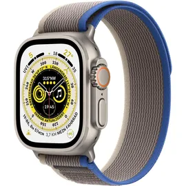 Apple Watch Ultra GPS+Cellular 49 mm Titaniumgehäuse, Trail Loop blau/grau S/M