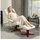 Homcom Relaxsessel mit Hocker Kunstleder 84 x 104 x 84 cm Cremeweiß