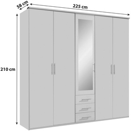 WIMEX Kleiderschrank weiß - 225x210x58 cm