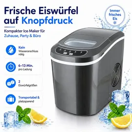mspoint Eiswürfelmaschine Eiswürfelbereiter Eiswürfel Ice Maker Eis Maschine Icemaker Dunkelgrau