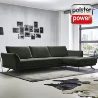 polsterpower Ecksofa - olive - Basismodell - Canapé rechts