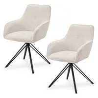 Juskys Drehstuhl Clyde mit Cord - Beige