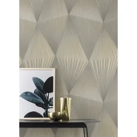 tesa rasch Tesa x Rasch selbstklebende Tapete Cairo Geometrie silber grau 6 x 0,53 m