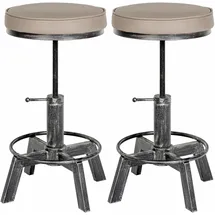 CLP 2er Set Hocker Destin antik Silber