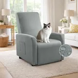 YushengTai 1-Sitzer Sesselbezug, Wasserdicht Sesselbezug Stretch mit Tasche, All-Inclusive Sesselschoner für Fernsehsessel Liege Sessel (Hellgrau)