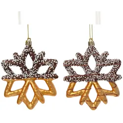 Christbaumschmuck Schneeflocke Kunststoff 13cm Figur 1 Stück sortiert Bruchfest Weihnachtsbaum Anhänger für Weihnachten Plätzchen Gebäck Kekse Braun