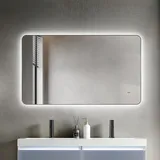 Talos LED Treviso in matt schwarz 120x70 cm - Spiegel mit Hand Wave Sensor Funktion - horizontal und vertikal aufhängbar - feuchtraumgeeignet durch Aluminiumrahmen