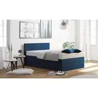 Westfalia Schlafkomfort Boxspringbett, blau (königsblau), B:155cm L:210cm, Bezug: 100%