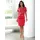 Lady Druckkleid Etuikleid Rot-Graphit 36