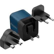 Energizer ENERGIZER, GaN 4A USB-C 20W Netzladegerät mit EU/UK/US Steckdosen, Schwarz / Blau - Bunt