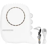 Tragbarer, Per Usb Aufladbarer Nackenventilator Mit 3 Geschwindigkeitsstufen – Kleiner Weißer Ventilator
