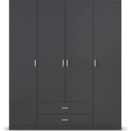 Rauch Drehtürenschrank RAUCH "Kleiderschrank Schrank Garderobe Wäscheschrank GAMMA in 3 Breiten", grau (graumetallic), B:181cm H:210cm T:54cm, Holzwerkstoff, Schränke, Drehtürenschrank, mit 6 Schubladen, in schlichtem Design TOPSELLER MADE IN GERMANY
