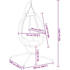 vidaXL Hängesessel Ei-Design Anthrazit