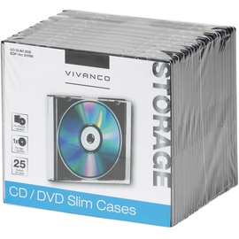 Vivanco CD/DVD Slim Case (25-er Pack) schwarz
