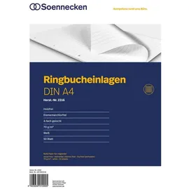 SOENNECKEN Ringbucheinlage 2316 DIN A4 70g liniert 50 Bl./Pack.