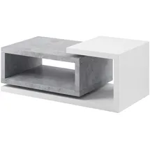 Lomadox - Couchtisch Bexley-83 In Beton Optik Mit Absetzungen In Weiß, B/h/t: Ca. 120/40/60 Cm
