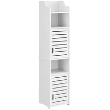 [en.casa] Badezimmerschrank Mora 135x32x32 cm mit 3 Ablagen WPC