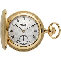 Regent Taschenuhr P773, (Set, 2-tlg., mit Kette), Herrenuhr, Handaufzug, dezentrale Sekunde goldfarben