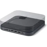 Satechi Aluminum Stand Hub für Mac Mini Space Gray, Dual-Slot-Cardreader, USB-C 3.0 [Stecker] (ST-ABHFM)