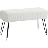Homcom Sitzbank Creme, Kunststoff, 30x47x82 cm, Esszimmer, Bänke, Sitzbänke