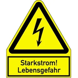 Schild Starkstrom! Lebensgefahr, Kombischild, Kunststoff, 200x244 mm