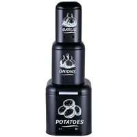 Relaxdays Zwiebeltopf schwarz 3-teiliges Set