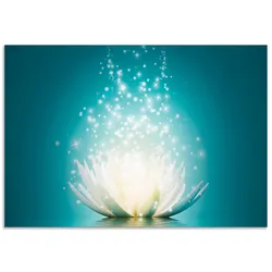 Artland Küchenrückwand »Magie der Lotus-Blume«, (1 tlg.), Alu Spritzschutz mit Klebeband, einfache Montage Artland blau