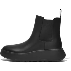 Chelseaboots FITFLOP "F-MODE", Damen, Gr. 41, schwarz, Leder, unifarben, klassisch, Schuhe, Plateaustiefelette, Schlupfstiefel mit Stretcheinsatz zum Schlupfen