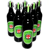 6 Flaschen Hirschkuss Kräuterlikör 38% Vol. 1 L Liter in der Bügelflasche