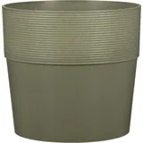 Scheurich - Groove 25, Blumentopf/pflanzkübel, Rund, Aus Kunststoff Farbe: Khaki, 24,5 Cm Durchmesser, 22,5 Cm Hoch, 7,7 L Vol.