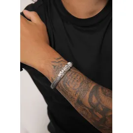KUZZOI Zopfgliederarmband Herren Silber 21 cm