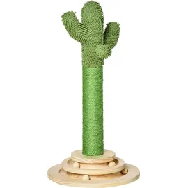 PawHut Kaktus Kratzbaum 65 cm grün+natur