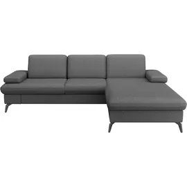 sit&more Ecksofa Morris Jubi L-Form, B: 247 cm, mit Armteilfunktion & 1 Zierkissen, optional Bettfunktion grau