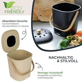 HMF Biomülleimer 3 l Beige