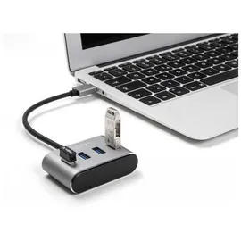 DeLock 63190 USB-Hub 4 Port USB-A USB 3.1 Gen1 5 GBit/s Schwarz 63190