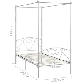 vidaXL Himmelbett 100 x 200 cm Weiß