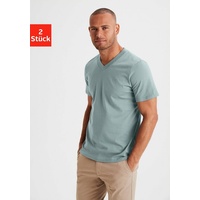 KANGAROOS V-Shirt »Regular Fit,«, (2er-Pack), Gr. XL (56/58), stein / mint, , 98254003-XL