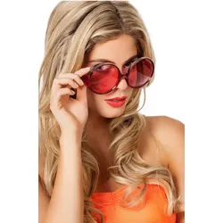 Runde Retro Brille rot - OS