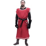 Battle-Merchant Waffenrock Wappenrock Eckhart einfarbig/schachbrett S-XXL div Farben Ritter Mittelalter Kostüm (XL/XXL, Rot/Natur)