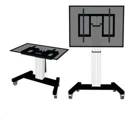 Neomounts PLASMA-M2500TSILVER Touch-Tisch/Ständer bis 100 Zoll, elektrisch