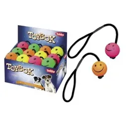 NOBBY Moosgummi Smiley Ball mit Seil, Ø 6,3 cm