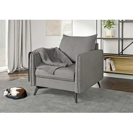 s-style möbel Sessel Azalea Luxusmikrofaser 70 x 70 x 70 cm Grau