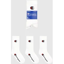 Champion Sportsocken CHAMPION "3 Pack Crew Socks", Mädchen, Gr. 27-30, wht, wht, wht, ns, Obermaterial: 70% Baumwolle, 28% Polyester, 2% Elasthan, Socken Sportsocken, für Kinder, dreiteiliges Set, aus Baumwolle, Polyester und Elasthan
