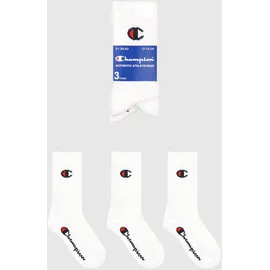 Champion Sportsocken CHAMPION "3 Pack Crew Socks", Mädchen, Gr. 27-30, wht, wht, wht, ns, Obermaterial: 70% Baumwolle, 28% Polyester, 2% Elasthan, Socken Sportsocken, für Kinder, dreiteiliges Set, aus Baumwolle, Polyester und Elasthan