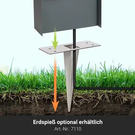 Longlife LED Gartensteckdosensäule für außen IP44 eckig 23cm - Steckdose: 4-fach - Farbe: Edelstahl
