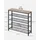 VASAGLE Schuhregal 100 x 92,5 x 30 cm grau-schwarz / schwarz