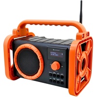 Soundmaster DAB80OR Baustellenradio mit DAB+ UKW Bluetooth und Li-Ion Akku IP44 Staub- und spritzwassergeschützt