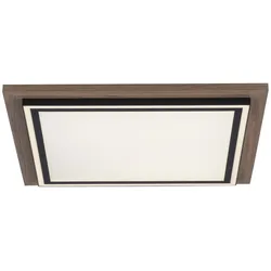 LED-Deckenleuchte, Holzoptik, dimmbar, Fernbedienung, CCT