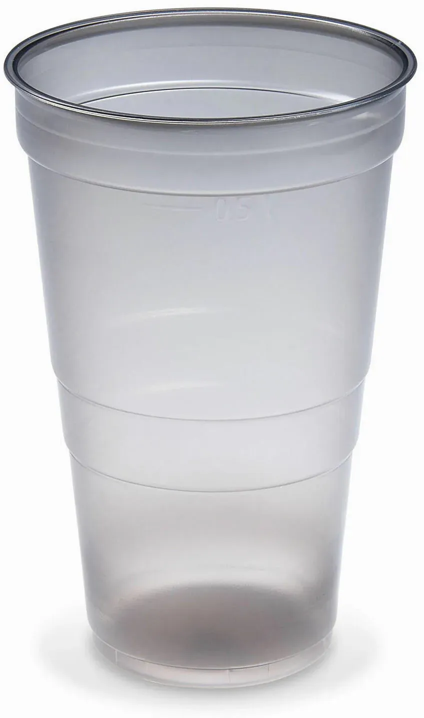 Mehrwegbecher Pfandbecher rauch-grau transparent PP Eichstrich 0,5 l O 9,5 cm, 25 Stk.
